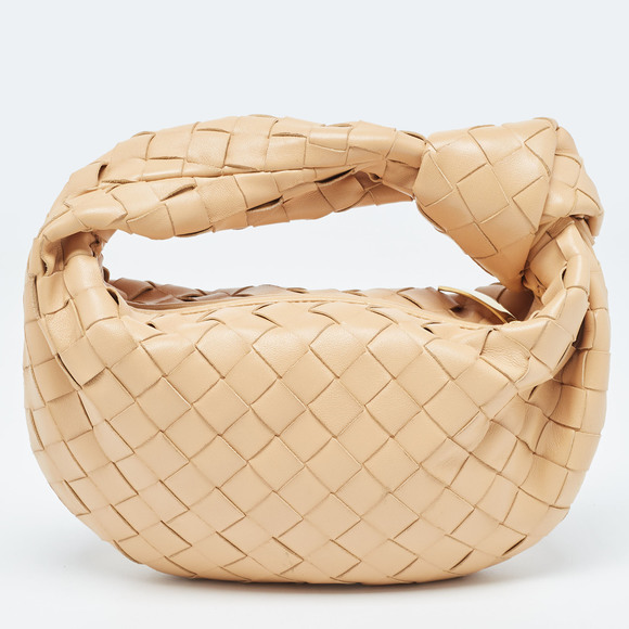 BOTTEGA VENETA Beige Intrecciato Leather Mini Jodie Hobo - Picture 4 of 8